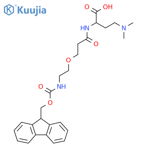 4-(dimethylamino)-2-{3-2-({(9H-fluoren-9-yl)methoxycarbonyl}amino)ethoxypropanamido}butanoic acid structure