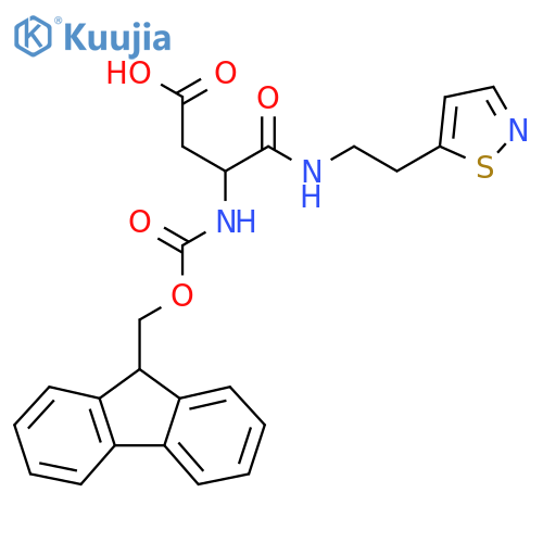 3-({(9H-fluoren-9-yl)methoxycarbonyl}amino)-3-{2-(1,2-thiazol-5-yl)ethylcarbamoyl}propanoic acid structure