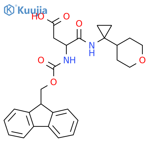 3-({(9H-fluoren-9-yl)methoxycarbonyl}amino)-3-{1-(oxan-4-yl)cyclopropylcarbamoyl}propanoic acid structure