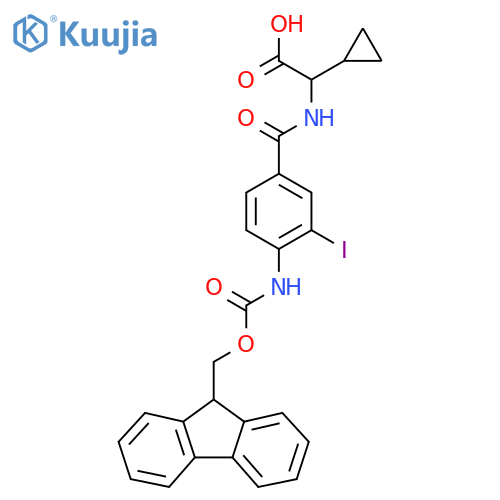 2-cyclopropyl-2-{4-({(9H-fluoren-9-yl)methoxycarbonyl}amino)-3-iodophenylformamido}acetic acid structure