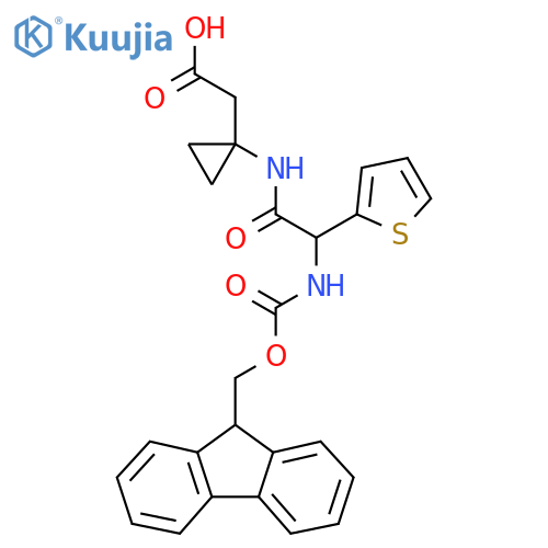 2-{1-2-({(9H-fluoren-9-yl)methoxycarbonyl}amino)-2-(thiophen-2-yl)acetamidocyclopropyl}acetic acid structure