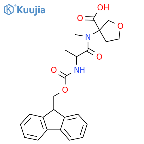 3-2-({(9H-fluoren-9-yl)methoxycarbonyl}amino)-N-methylpropanamidooxolane-3-carboxylic acid structure