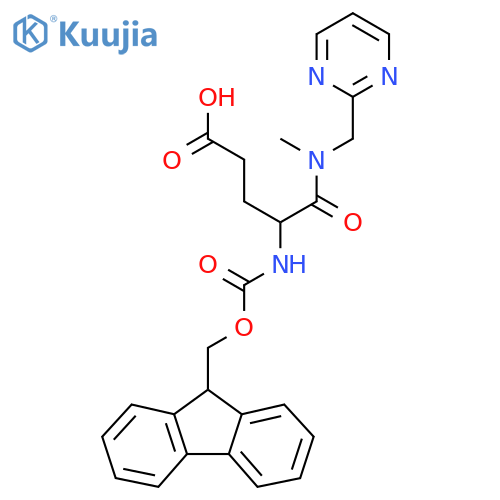 4-({(9H-fluoren-9-yl)methoxycarbonyl}amino)-4-{methyl(pyrimidin-2-yl)methylcarbamoyl}butanoic acid structure