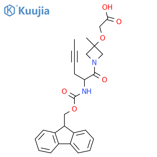 2-({1-2-({(9H-fluoren-9-yl)methoxycarbonyl}amino)hex-4-ynoyl-3-methylazetidin-3-yl}oxy)acetic acid structure