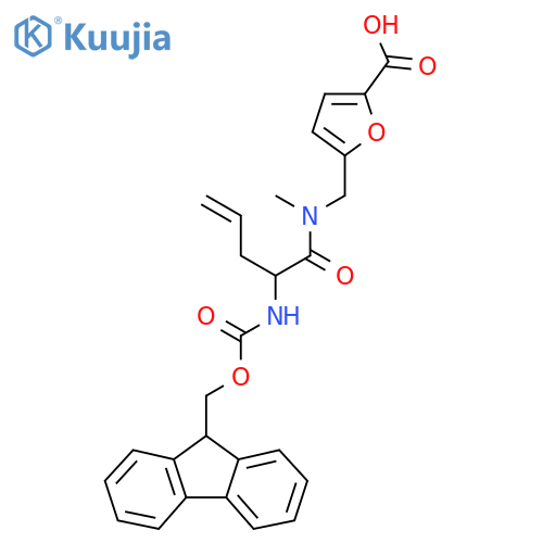 5-{2-({(9H-fluoren-9-yl)methoxycarbonyl}amino)-N-methylpent-4-enamidomethyl}furan-2-carboxylic acid structure