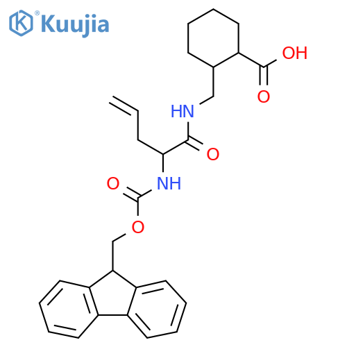 2-{2-({(9H-fluoren-9-yl)methoxycarbonyl}amino)pent-4-enamidomethyl}cyclohexane-1-carboxylic acid structure