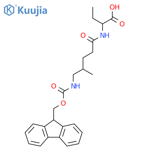 2-5-({(9H-fluoren-9-yl)methoxycarbonyl}amino)-4-methylpentanamidobutanoic acid structure