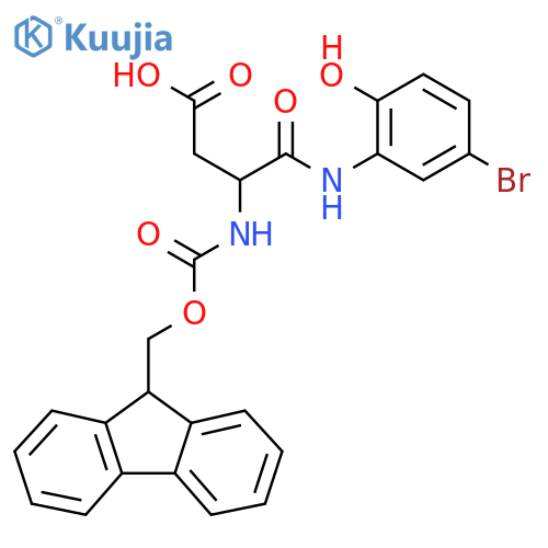 3-(5-bromo-2-hydroxyphenyl)carbamoyl-3-({(9H-fluoren-9-yl)methoxycarbonyl}amino)propanoic acid structure