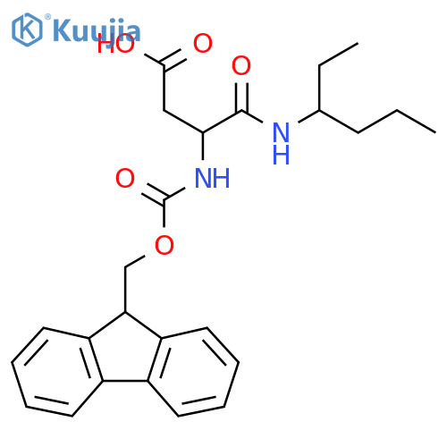 3-({(9H-fluoren-9-yl)methoxycarbonyl}amino)-3-(hexan-3-yl)carbamoylpropanoic acid structure