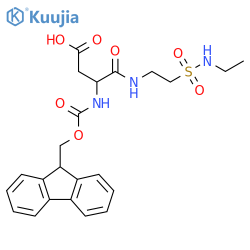 3-{2-(ethylsulfamoyl)ethylcarbamoyl}-3-({(9H-fluoren-9-yl)methoxycarbonyl}amino)propanoic acid structure