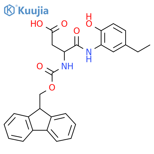 3-(5-ethyl-2-hydroxyphenyl)carbamoyl-3-({(9H-fluoren-9-yl)methoxycarbonyl}amino)propanoic acid structure