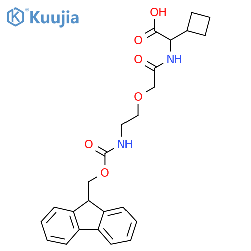 2-cyclobutyl-2-{2-2-({(9H-fluoren-9-yl)methoxycarbonyl}amino)ethoxyacetamido}acetic acid structure