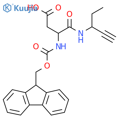 3-({(9H-fluoren-9-yl)methoxycarbonyl}amino)-3-(pent-1-yn-3-yl)carbamoylpropanoic acid structure