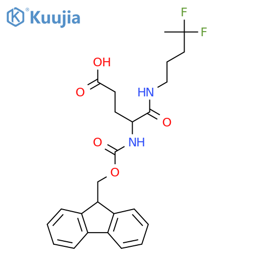 4-(4,4-difluoropentyl)carbamoyl-4-({(9H-fluoren-9-yl)methoxycarbonyl}amino)butanoic acid structure