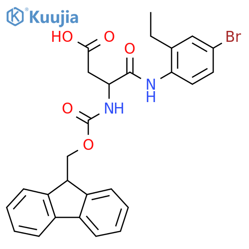 3-(4-bromo-2-ethylphenyl)carbamoyl-3-({(9H-fluoren-9-yl)methoxycarbonyl}amino)propanoic acid structure