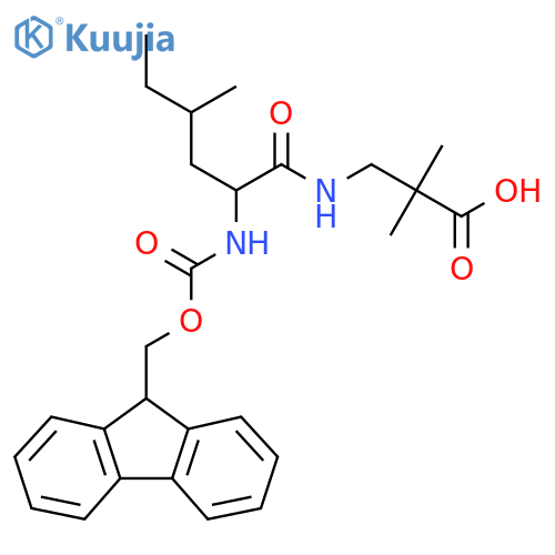 3-2-({(9H-fluoren-9-yl)methoxycarbonyl}amino)-4-methylhexanamido-2,2-dimethylpropanoic acid structure