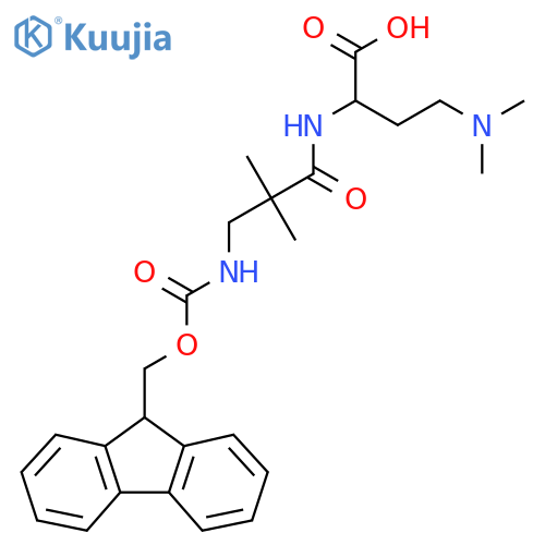 4-(dimethylamino)-2-3-({(9H-fluoren-9-yl)methoxycarbonyl}amino)-2,2-dimethylpropanamidobutanoic acid structure
