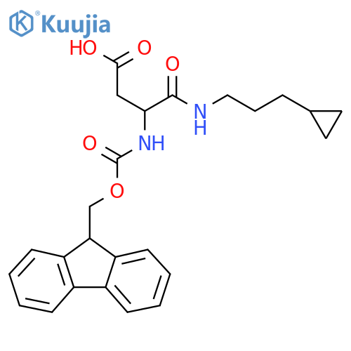 3-(3-cyclopropylpropyl)carbamoyl-3-({(9H-fluoren-9-yl)methoxycarbonyl}amino)propanoic acid structure