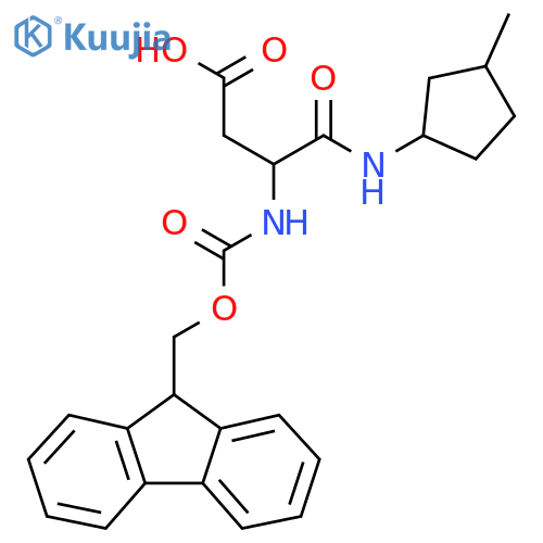 3-({(9H-fluoren-9-yl)methoxycarbonyl}amino)-3-(3-methylcyclopentyl)carbamoylpropanoic acid structure