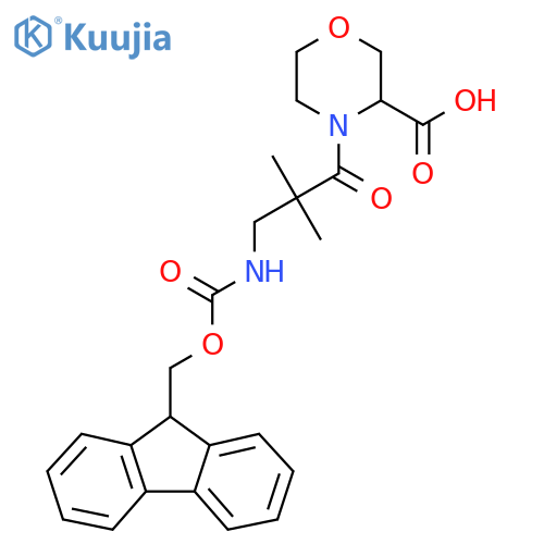 4-3-({(9H-fluoren-9-yl)methoxycarbonyl}amino)-2,2-dimethylpropanoylmorpholine-3-carboxylic acid structure