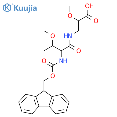 3-2-({(9H-fluoren-9-yl)methoxycarbonyl}amino)-3-methoxybutanamido-2-methoxypropanoic acid structure