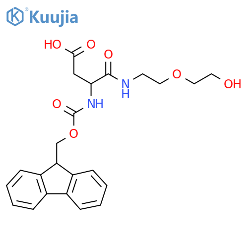 3-({(9H-fluoren-9-yl)methoxycarbonyl}amino)-3-{2-(2-hydroxyethoxy)ethylcarbamoyl}propanoic acid structure