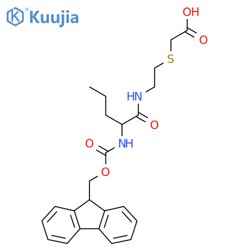 2-({2-2-({(9H-fluoren-9-yl)methoxycarbonyl}amino)pentanamidoethyl}sulfanyl)acetic acid structure