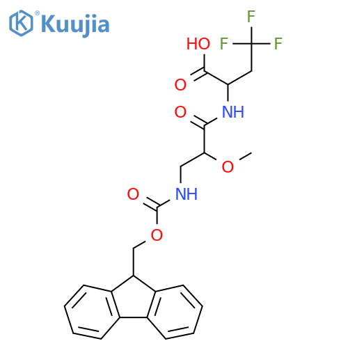 2-3-({(9H-fluoren-9-yl)methoxycarbonyl}amino)-2-methoxypropanamido-4,4,4-trifluorobutanoic acid structure