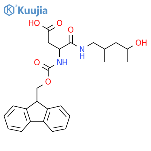 3-({(9H-fluoren-9-yl)methoxycarbonyl}amino)-3-(4-hydroxy-2-methylpentyl)carbamoylpropanoic acid structure