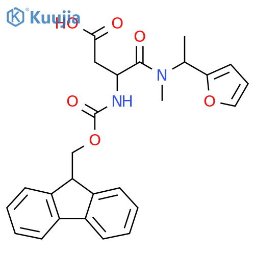 3-({(9H-fluoren-9-yl)methoxycarbonyl}amino)-3-{1-(furan-2-yl)ethyl(methyl)carbamoyl}propanoic acid structure
