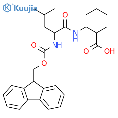 2-2-({(9H-fluoren-9-yl)methoxycarbonyl}amino)-4-methylpentanamidocyclohexane-1-carboxylic acid structure