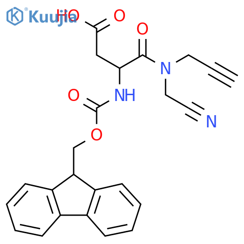 3-(cyanomethyl)(prop-2-yn-1-yl)carbamoyl-3-({(9H-fluoren-9-yl)methoxycarbonyl}amino)propanoic acid structure