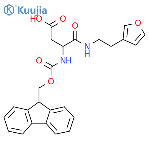 3-({(9H-fluoren-9-yl)methoxycarbonyl}amino)-3-{2-(furan-3-yl)ethylcarbamoyl}propanoic acid structure