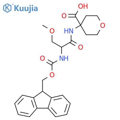 4-2-({(9H-fluoren-9-yl)methoxycarbonyl}amino)-3-methoxypropanamidooxane-4-carboxylic acid structure