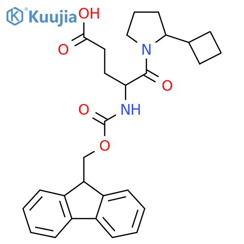 5-(2-cyclobutylpyrrolidin-1-yl)-4-({(9H-fluoren-9-yl)methoxycarbonyl}amino)-5-oxopentanoic acid structure