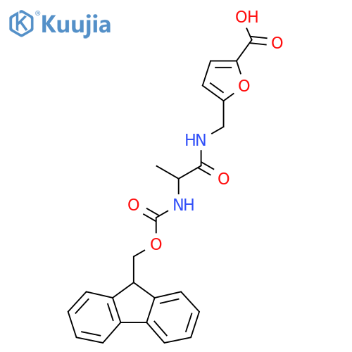 5-{2-({(9H-fluoren-9-yl)methoxycarbonyl}amino)propanamidomethyl}furan-2-carboxylic acid structure