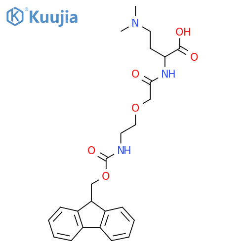 4-(dimethylamino)-2-{2-2-({(9H-fluoren-9-yl)methoxycarbonyl}amino)ethoxyacetamido}butanoic acid structure