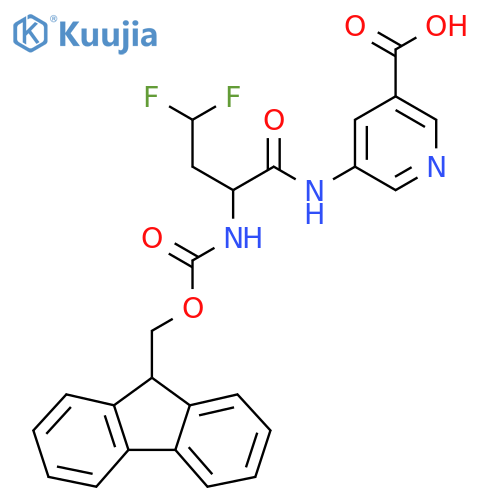 5-2-({(9H-fluoren-9-yl)methoxycarbonyl}amino)-4,4-difluorobutanamidopyridine-3-carboxylic acid structure