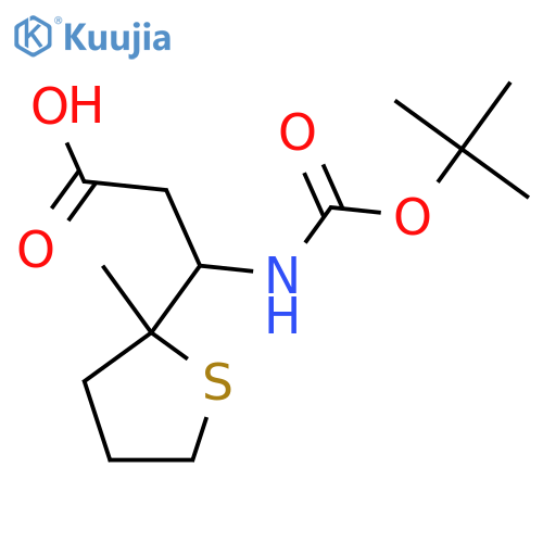 3-{(tert-butoxy)carbonylamino}-3-(2-methylthiolan-2-yl)propanoic acid structure