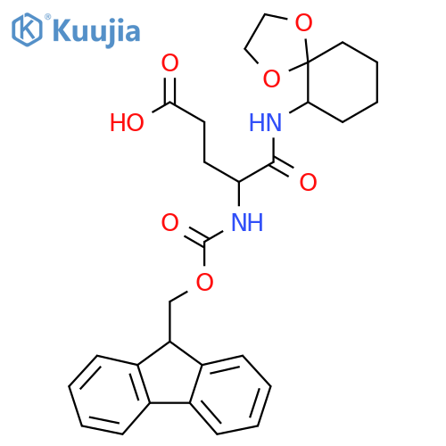 4-({1,4-dioxaspiro4.5decan-6-yl}carbamoyl)-4-({(9H-fluoren-9-yl)methoxycarbonyl}amino)butanoic acid structure