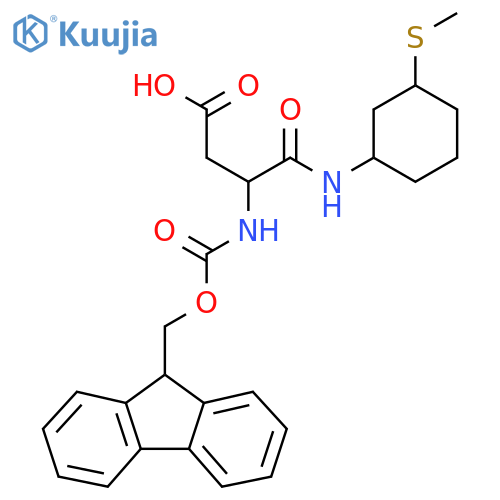3-({(9H-fluoren-9-yl)methoxycarbonyl}amino)-3-{3-(methylsulfanyl)cyclohexylcarbamoyl}propanoic acid structure