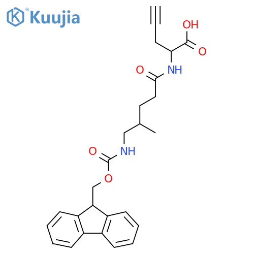 2-5-({(9H-fluoren-9-yl)methoxycarbonyl}amino)-4-methylpentanamidopent-4-ynoic acid structure