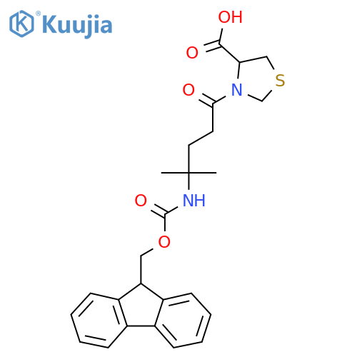 3-4-({(9H-fluoren-9-yl)methoxycarbonyl}amino)-4-methylpentanoyl-1,3-thiazolidine-4-carboxylic acid structure
