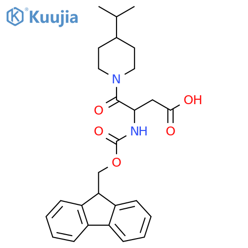 3-({(9H-fluoren-9-yl)methoxycarbonyl}amino)-4-oxo-4-4-(propan-2-yl)piperidin-1-ylbutanoic acid structure