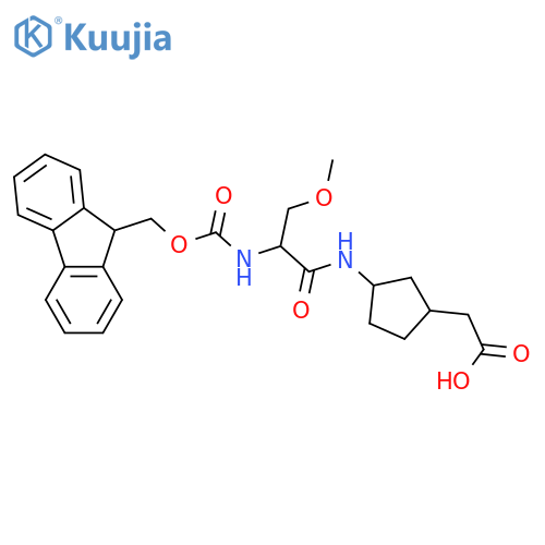 2-{3-2-({(9H-fluoren-9-yl)methoxycarbonyl}amino)-3-methoxypropanamidocyclopentyl}acetic acid structure