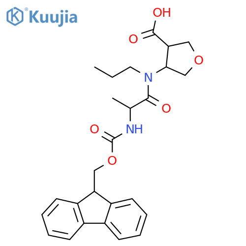 4-2-({(9H-fluoren-9-yl)methoxycarbonyl}amino)-N-propylpropanamidooxolane-3-carboxylic acid structure