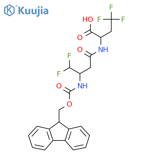 2-3-({(9H-fluoren-9-yl)methoxycarbonyl}amino)-4,4-difluorobutanamido-4,4,4-trifluorobutanoic acid structure