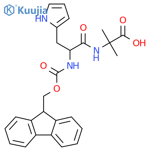 2-2-({(9H-fluoren-9-yl)methoxycarbonyl}amino)-3-(1H-pyrrol-2-yl)propanamido-2-methylpropanoic acid structure