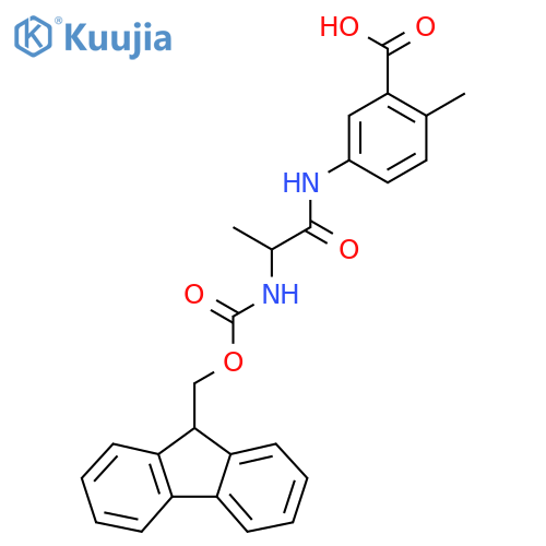 5-2-({(9H-fluoren-9-yl)methoxycarbonyl}amino)propanamido-2-methylbenzoic acid structure
