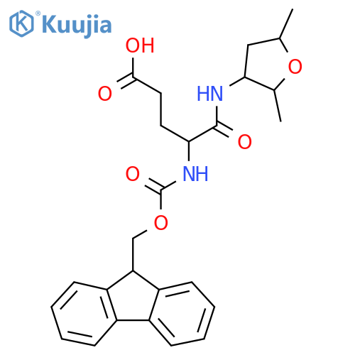 4-(2,5-dimethyloxolan-3-yl)carbamoyl-4-({(9H-fluoren-9-yl)methoxycarbonyl}amino)butanoic acid structure